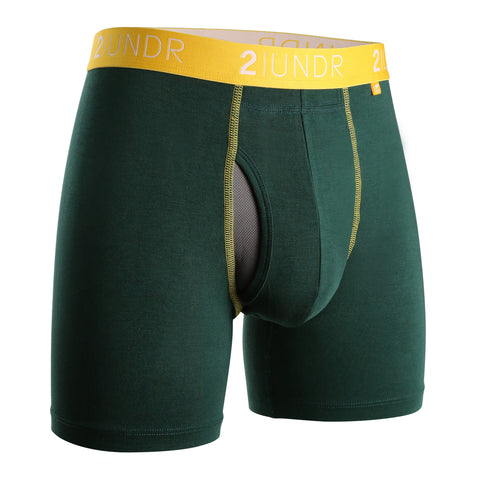 SWING SHIFT BOXER BRIEF DARK GREEN/GOLD - LARGE ONLY